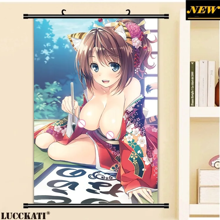 40X60 см Toranoana уши животных хвост соски кимоно грудь сексуальная лоли, клитор мультфильм аниме картинка плакат в рулоне холст живопись