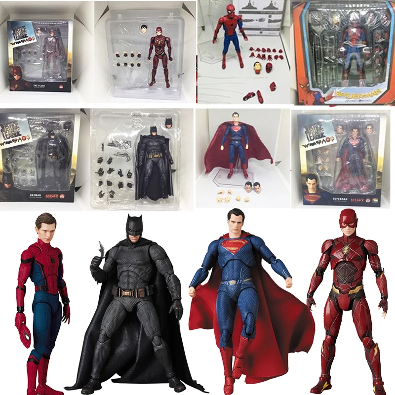 

DC Justice League Super Hero MAFEX MAF Batman 056 Flash 058 Wonder Woman 048 Superman 057 Spiderman 047 Action Figure Toy Doll