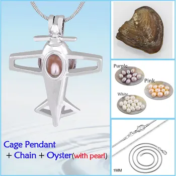 

Women's Fashion Airplane Shape Silver Plated Cage Pendant Lacket Charms Wholesale Free Shipping Women Holiday Best Gift PP167