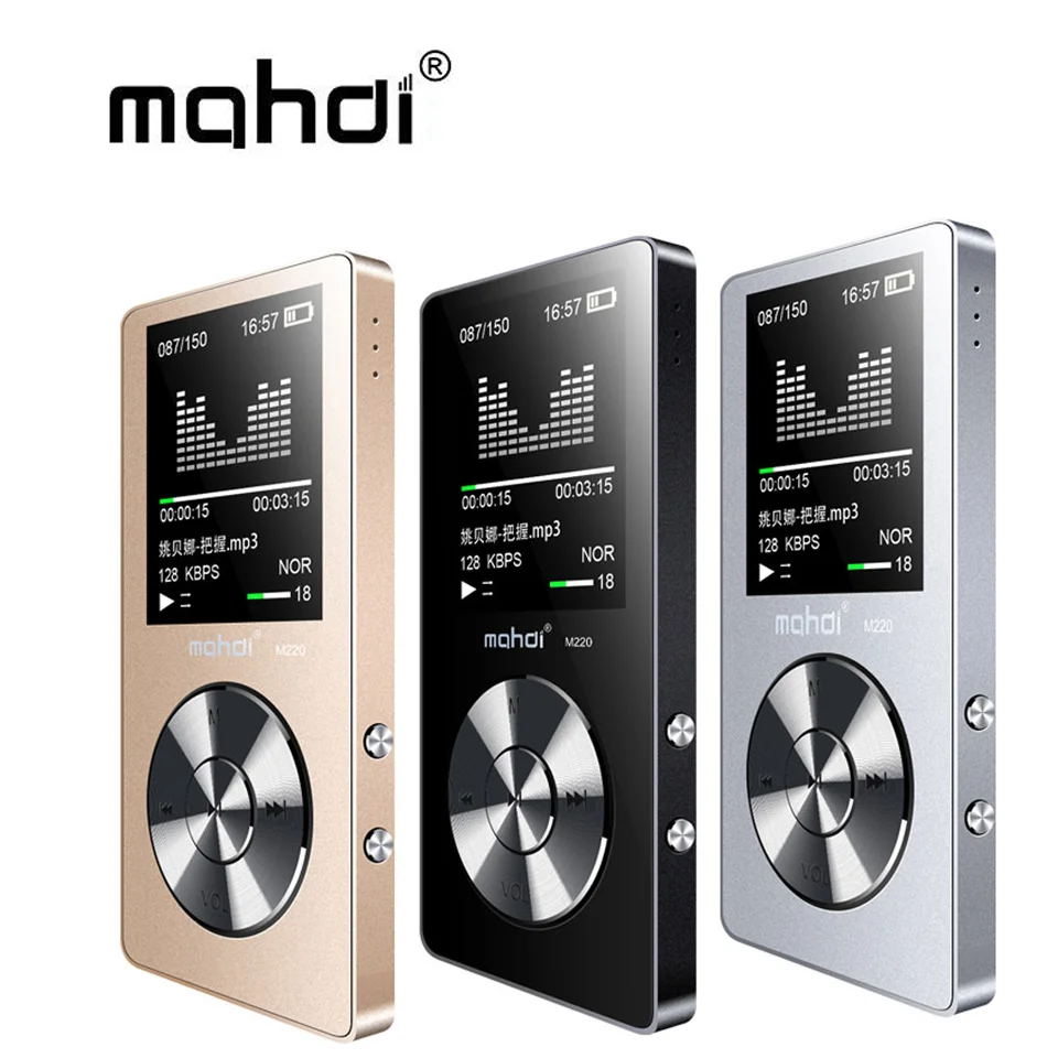 

Mahdi M220 Metal MP3 Player Portable Digital Audio Player With 1.8 Inch Screen FM E-Book Clock Data music Player speaker TF Card