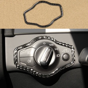

100% Carbon Fiber Headlight Lamp Switch Frame Trim Cover For Audi A4 B8 09-2016 & A5 08-17 & Q5 09-17