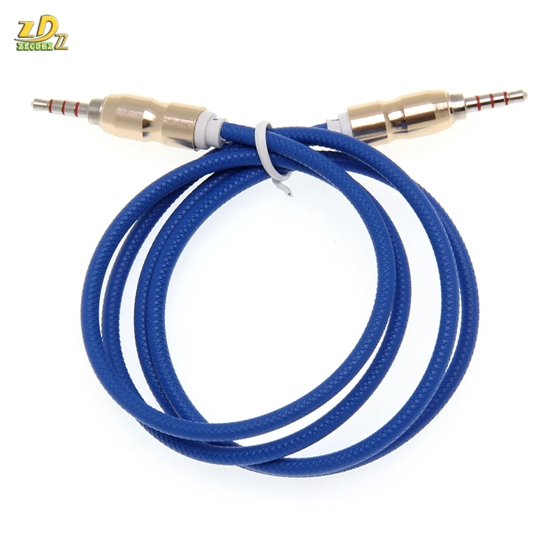 good 3 5 Jack Audio Cable Jack 3 5 mm Male to Male Bullet head Audio Aux Cable For iPhone Car Headphone Speaker 4pole 100pcs lot