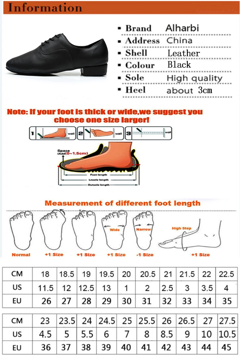 Alharbi высокого класса черный кожаные туфли для танцев Танго, латина Танцы обувь для Для мужчин 3 см каблук Латинской Обувь для танго