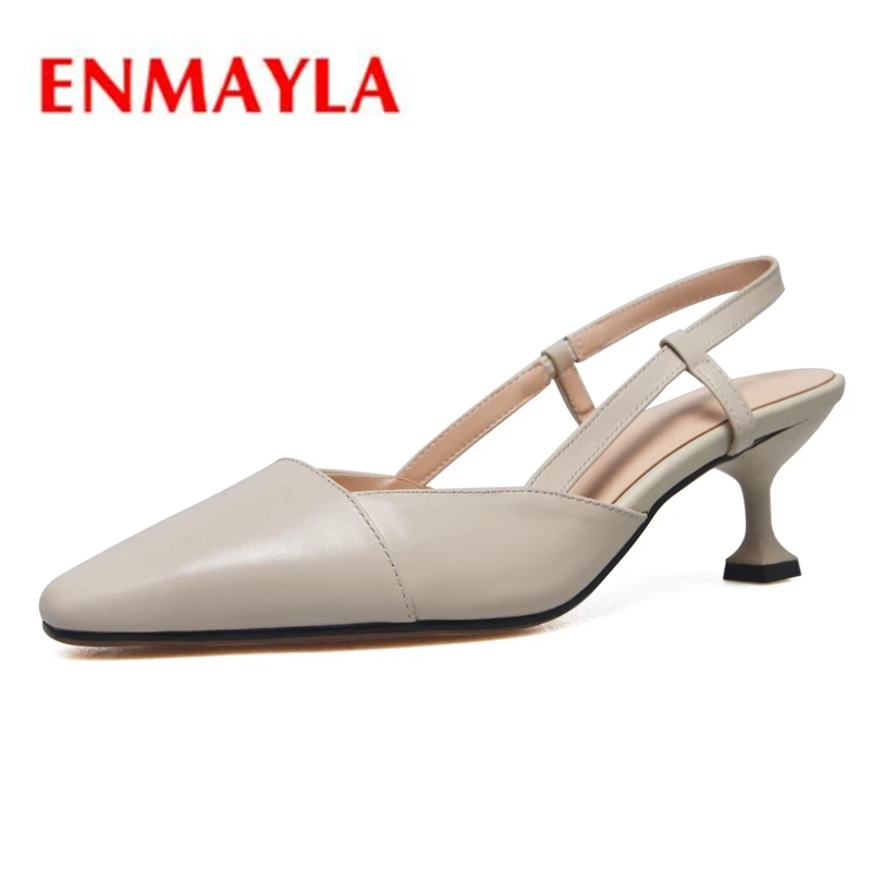

ENMAYLA Pointed Toe Slip-On Casual Shoes Woman Sexy Heels Thin Heels Ladies Shoes Size34-40 ZYL2354
