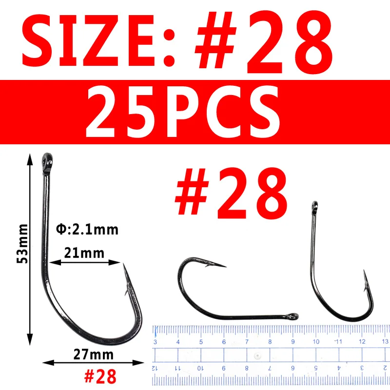 Bimoo 50/25 шт. Многоцелевой с высоким содержанием углерода Сталь рыболовного крючка nmyph Fly Sabiki Рог крючок рыболовный крючок на карпа морская Мормышка приманки рыболовные крючки - Цвет: size28 25pcs