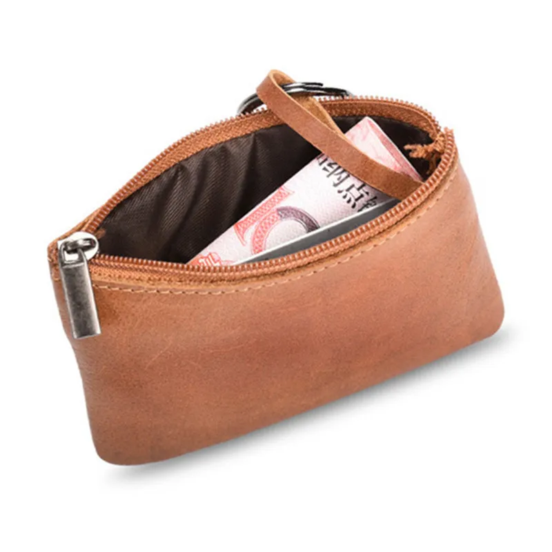 Bisi Goro унисекс натуральная кожаный кошелек-монетница Винтажная сумочка клатч кошелек простая сумка ID держатель для кредитных карт мини деньги