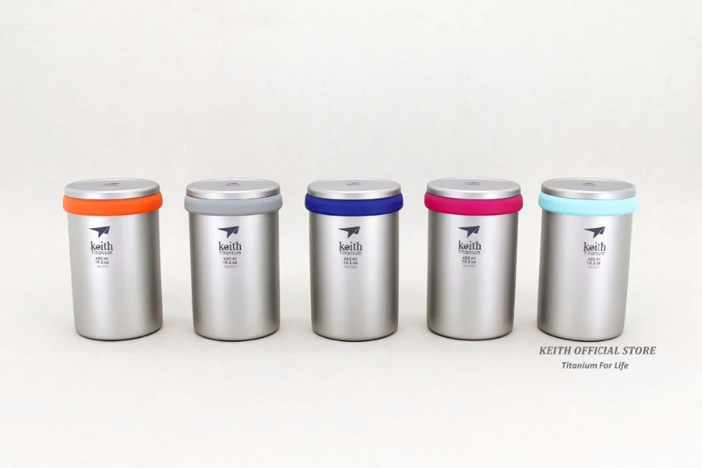 Keith 450 mL de doble pared de taza con té Infusor de té Camping cafetera de filtro para taza tetera Ti3521