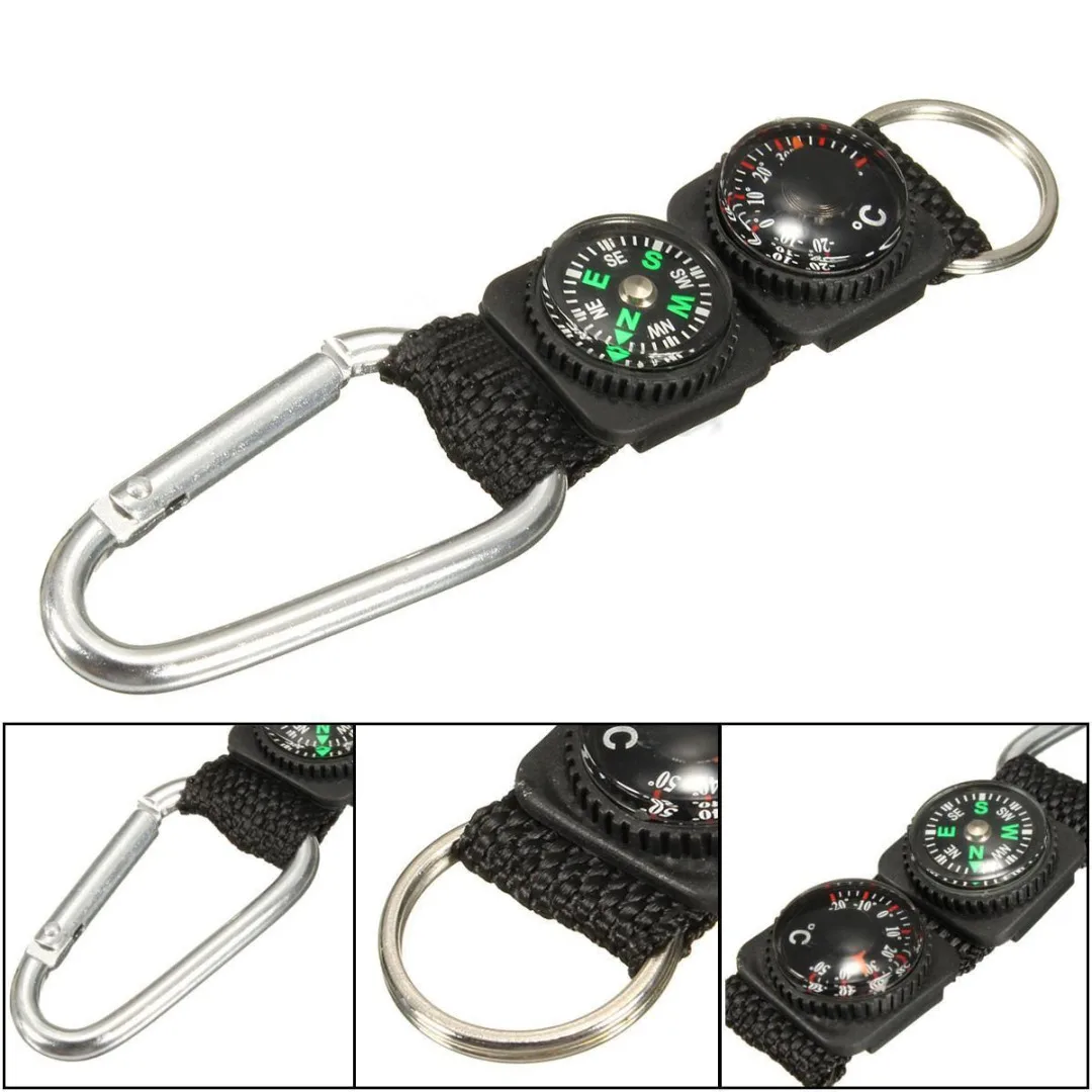 High Quality Mini Multifunction 3 in 1 Hiking Travel Compass Thermometer Carabiner Key Ring First Aid Kits Safety Survival Tools High Quality Mini Multifunction 3 in 1 Hiking Travel Compass Thermometer Carabiner Key Ring First Aid Kits Safety Survival Tools
