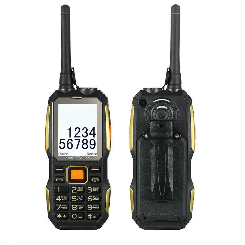 Mobile cellphone with UHF Walkie Talkie wireless with belt clip Tachograph power bank facebook Rugged shockproof