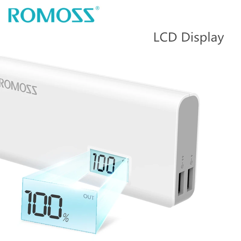 Внешний аккумулятор ROMOSS Sense 4Plus на 10000 мАч с 2 USB портами|original romoss|romoss 10400mah10400mah power bank