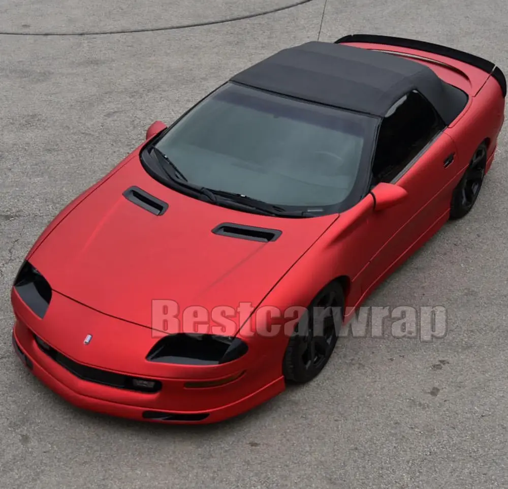 

ICE Red matte chrome Vinyl Car Wrap Air Bubble Free For Vehicle Wrap covering PROTWRAPS For BMW AUDI VW 1.52x20m/5x67ft