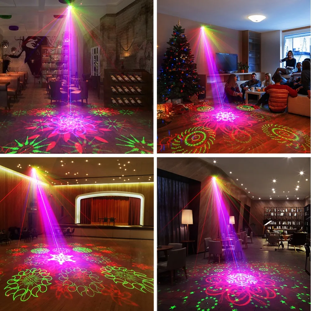 SUNY 128 RGB узор лазерный проектор звуковая активация сценический светильник лазерный светильник для вечеринки DJ музыка рождество диско светильник шоу танцевальный клуб бар