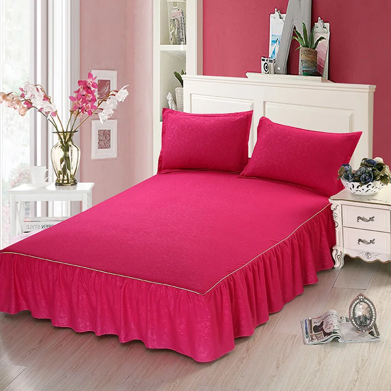 

Court Style Bed Skirt Solid For Bedroom Dorm ST18 Bedding Covers Decorations Soft Mattress Protector Bed Sheets Bedspread