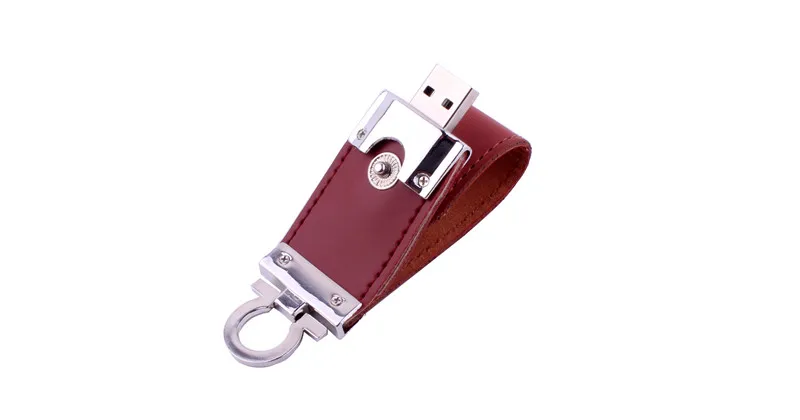 Keychain Leather USB 3.0 Flash Drive 4GB 8GB 16GB 32GB 64GB 128GB High Speed Pen Drives Brown Memory Stick Real Capacity U Disk