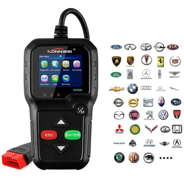 OBD2 Scanner KONNWEI KW680 Full Function Auto Multi-language Automotive | Электроника