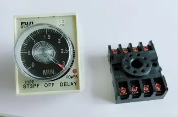 

220V 110V AC 24V 12V DC Power Off Delay Timer Time Relay 0-30S ST3PF with Base