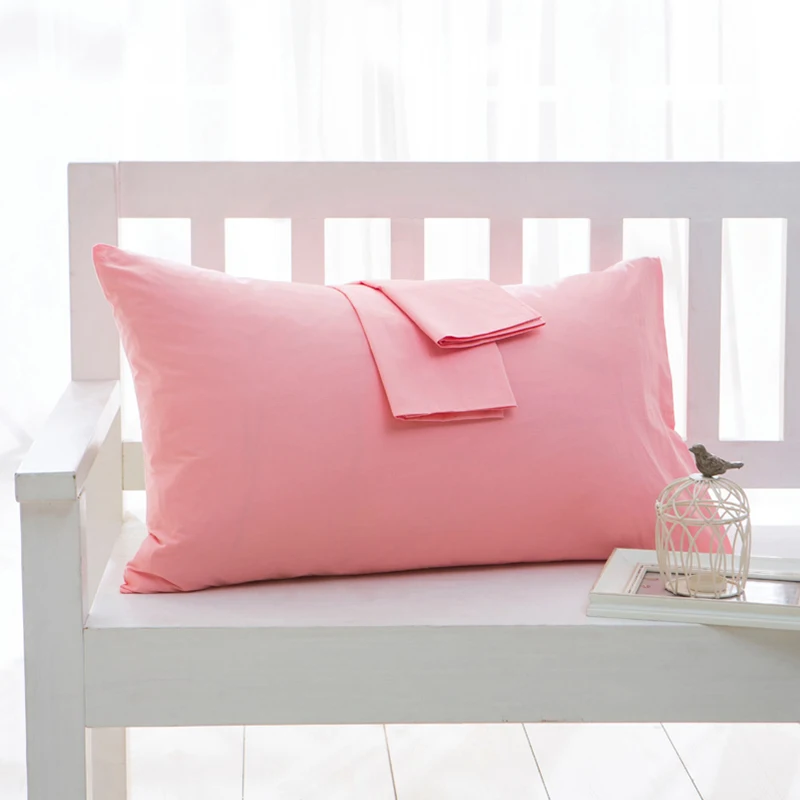 Хлопок Чехол для подушки короткий стиль сплошной цвет чехол для подушки для спальная подушка 50x70 см/50x75 см