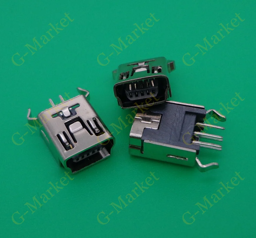 Разъем для зарядки Mini USB 1000 шт. разъем Philips гнездовой передачи данных с изгибом на