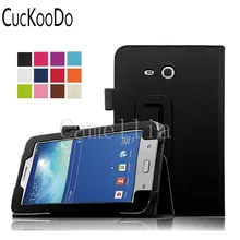 CucKooDo 100 шт для samsung Galaxy Tab 3 Lite 7,0 Профессиональный откидной Чехол Крышка для SM-T110 и SM-T111 3g 7 дюймов(с Авто Режим сна/Пробуждение