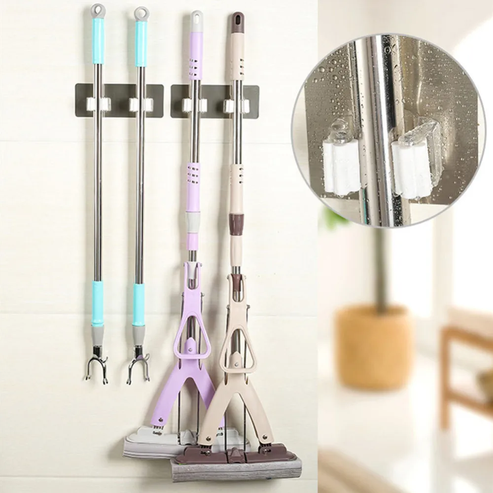 

Wall Mounted Mop Organizer Holder Brush Broom Hanger Storage Rack Kitchen Tool Wall Housekeeper Accessory Hanging Pipe Hooks B4