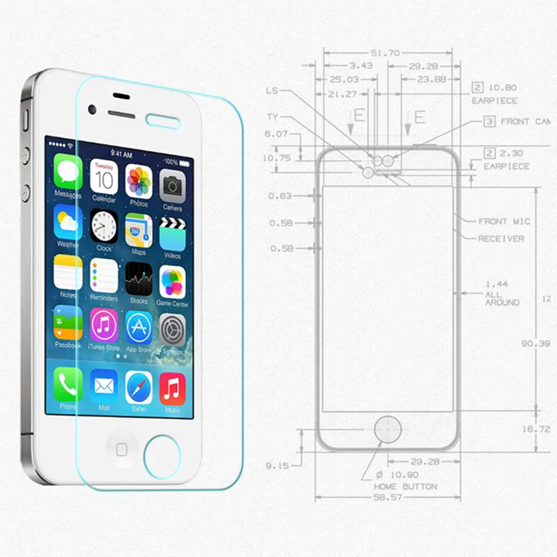 Твердость 9H HD закаленное стекло Защитная пленка для экрана iPhone X 4 5 6 6S Plus 8 7 7Plus SE
