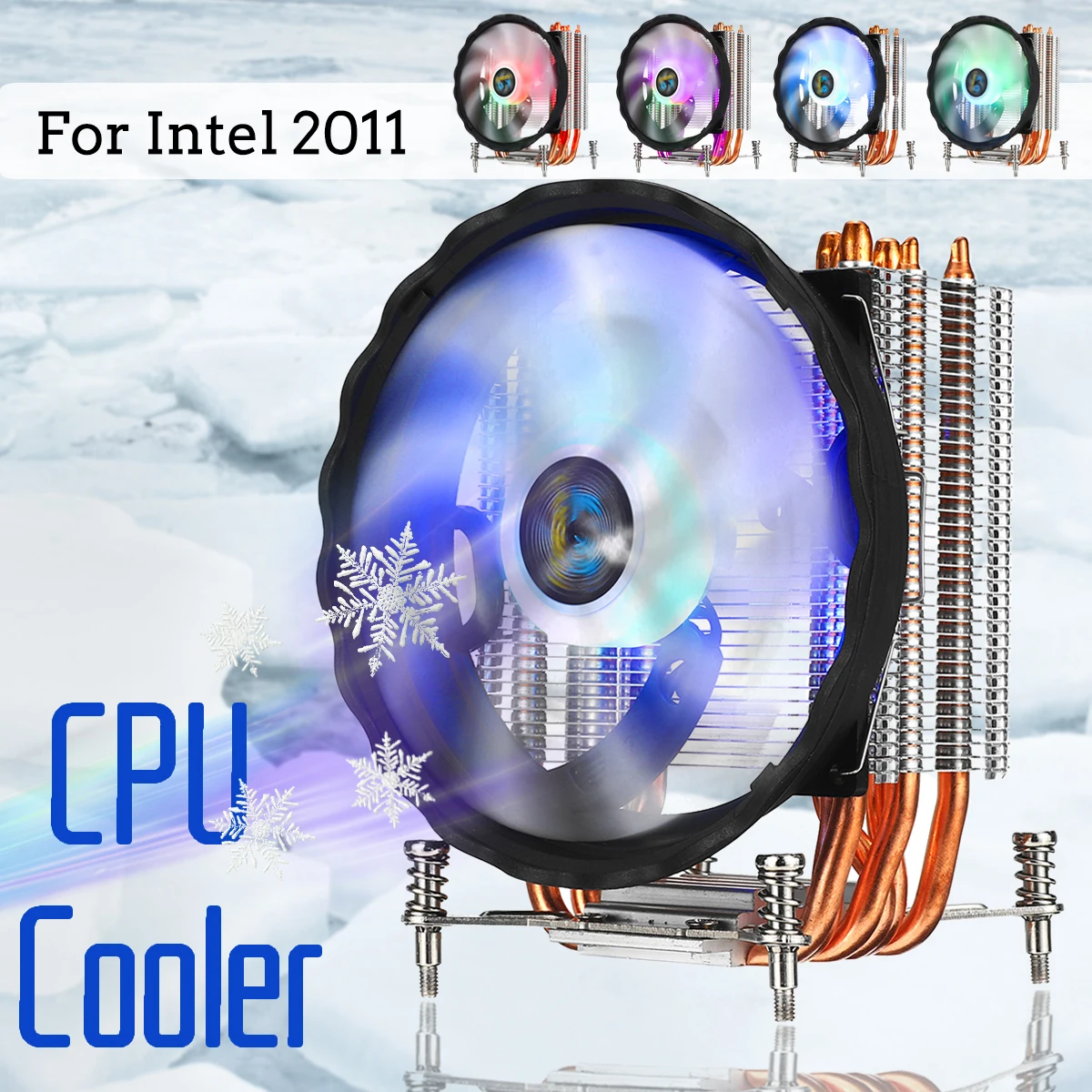6 Heatpipe وحدة المعالجة المركزية برودة مع RGB مروحة تبريد غرفة تبريد هادئة 120 مللي متر وحدة المعالجة المركزية مروحة برودة المبرد ل إنتل 2011 ل أورورا...