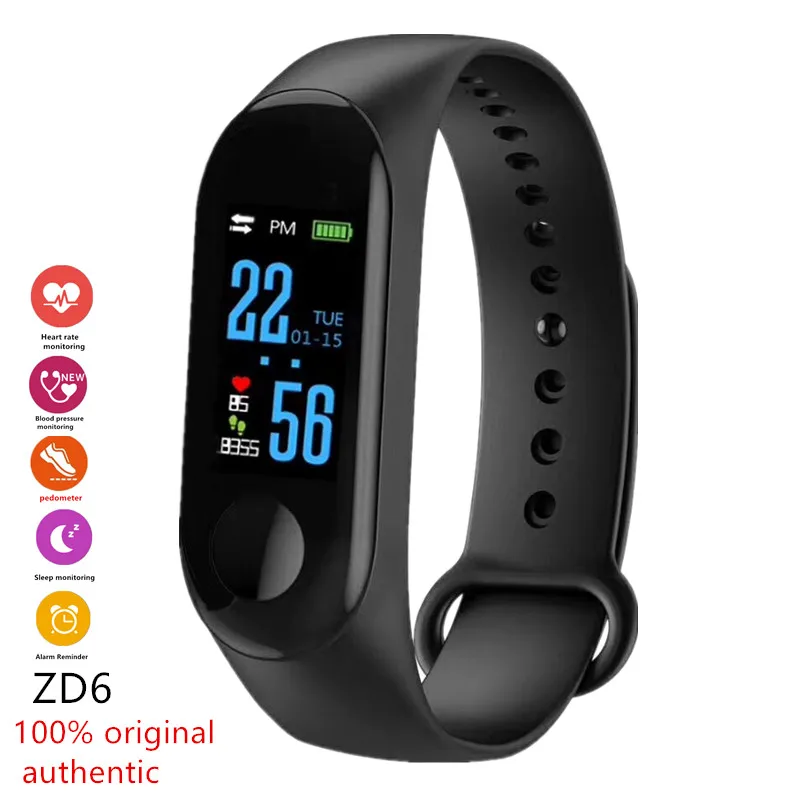 

ZD6 Smart Bracelet Men's And Women's Heart Rate Monitoring Sports Fitness Tracker IP67 Waterproof Band For Android IOS PK Y5 Y9
