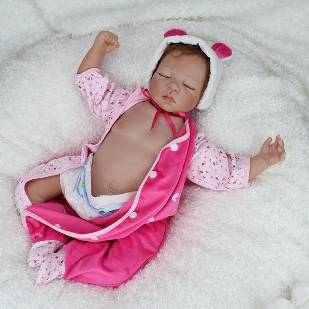 55CM 22 inch Silicone Reborn Baby Dolls Lifelike Newborn Baby Alive