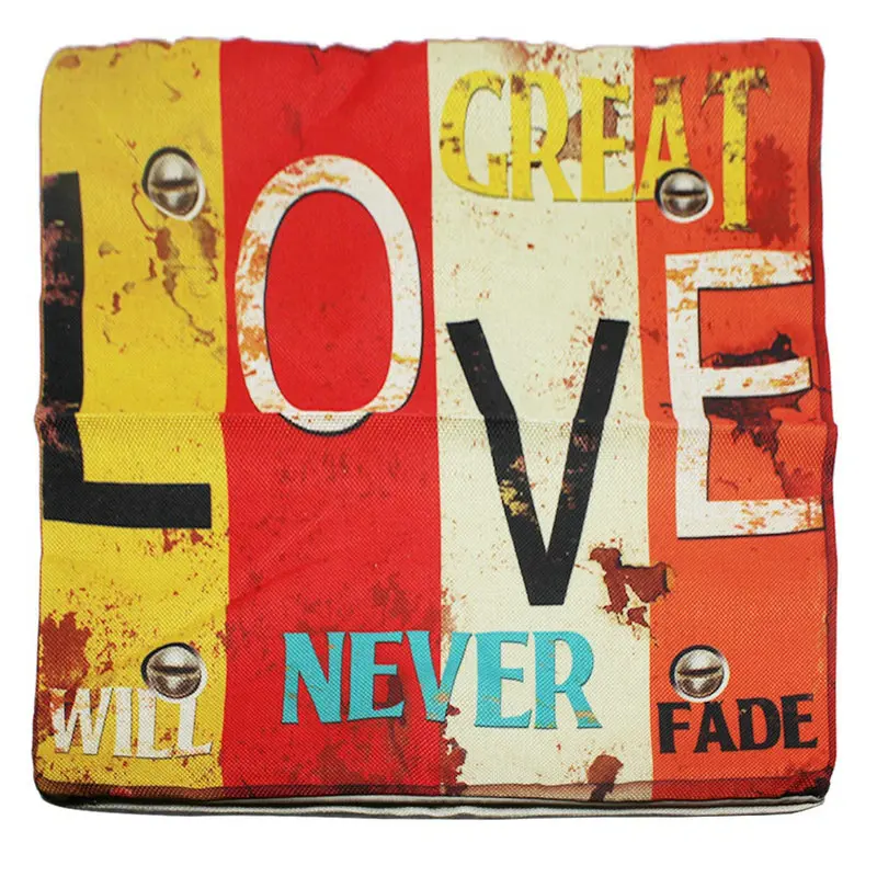 Новое поступление Чехлы для декоративных подушек винтажные хлопковые льняные Квадратные наволочки - Цвет: Love