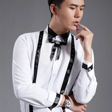 Новая белая черная Лоскутная Мужская рубашка с длинными рукавами Свадебные/Выпускные рубашки для жениха певица одежда для жениха мужские вечерние рубашки(39-44