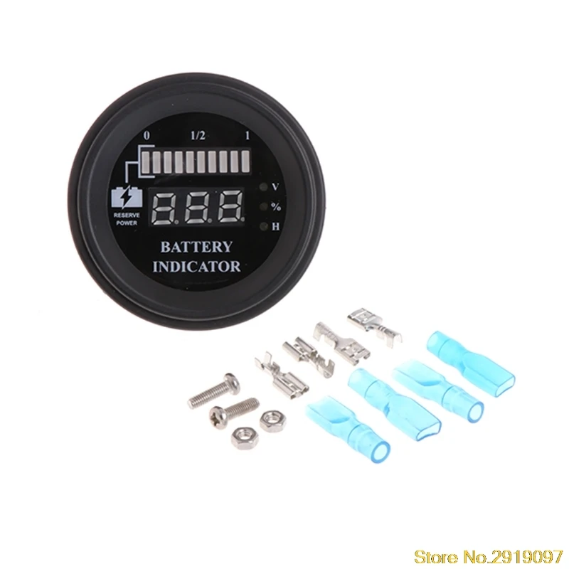 

Battery Indicator Round 5-100V LED Digital Battery Indicator Discharge Gauge Hourly Load Meter Drop Shipping Support