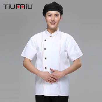 

2019 Men Women Chef Uniform Kitchen Catering Food Service Unisex Cook Shirts Hotel Summer Breathable Work Clothes High Quality