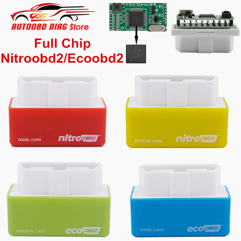 Оригинальная Двойная плата NitroOBD2 EcoOBD2 полный чип тюнинг коробка Nitro OBD2 Eco OBD2 разъем и привод интерфейс для дизельного бензина автомобиля