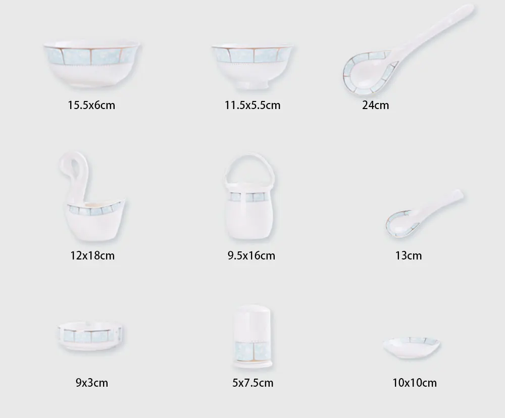 60 шт. костяного фарфора посуда, обеденные миски, тарелки, бытовые Комбинированные Костюмы,. Высокая термостойкость корейский стиль