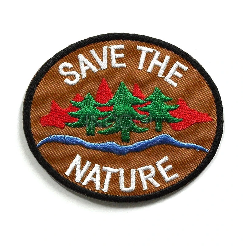 

Embroidery Patch Save Nature Military Morale Patch Tactical Emblem Badges Applique Embroidered Patches For Clothing Backpack