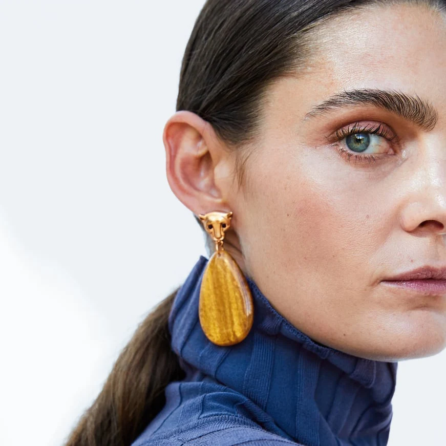 

FASHIONSNOOPS Vintage Acrylic za Design Drop Earrings For Women Resin Dangle Earring Statement Jewelry
