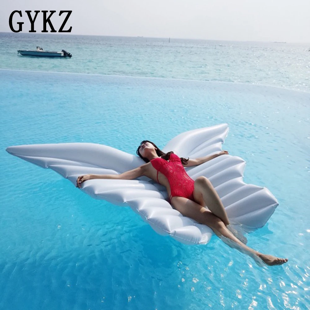 

2019 Giant Angel wings Inflatable Pool Float Inflatable Pool Float For Child&Adult Water Toys Lounger Floating Raft Swim Ring