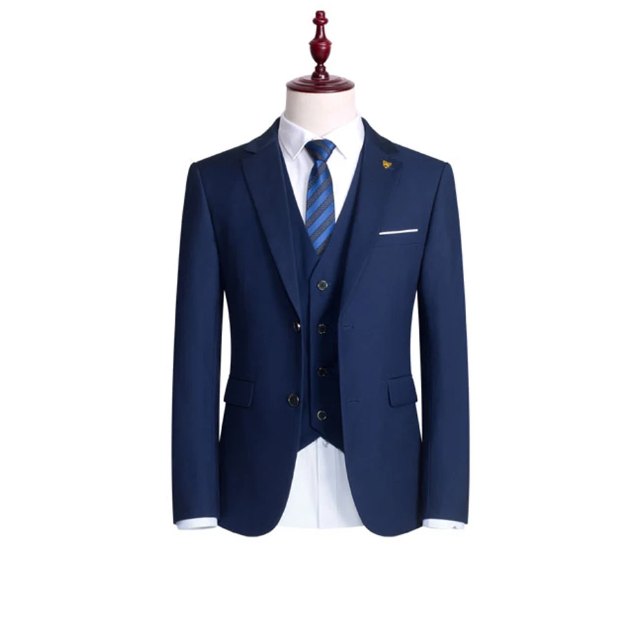 Classic Color Business Suit Groom Tuxedos Wedding Suits Prom Party Suits Slim Fit for Men 3Pcs (Jacket+Vest+Pants) 2019 New Classic Color Business Suit Groom Tuxedos Wedding Suits Prom Party Suits Slim Fit for Men 3Pcs (Jacket+Vest+Pants) 2019 New