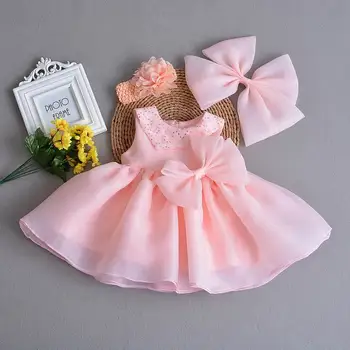 

Baby Girl Christening Gown Infant Girls Princess Organza Sleeveless Baptism Dress Toddler Baby Clothing E202