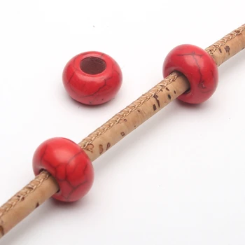 

For 5mm leather red stone big hole beads Jewelry supply Findings Components D-5-5-58