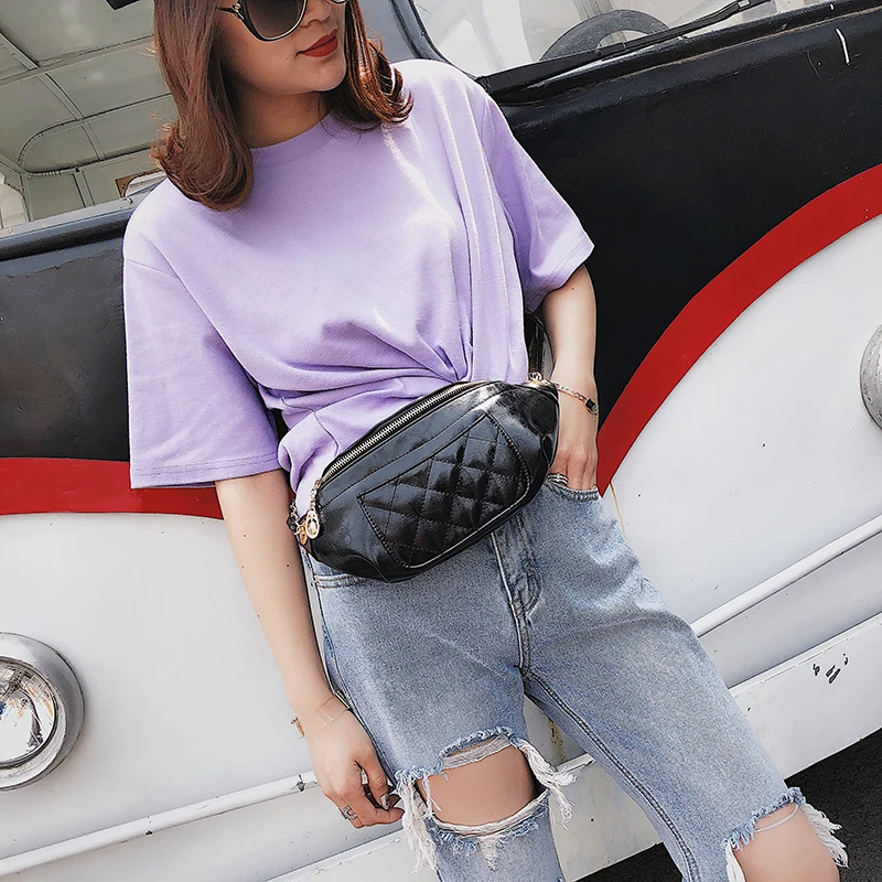 Janespri Fashion Waist Bag Women Fanny Waist Packs High Quality Quilted Belt Bag PU Leather Ladies Handbag Crossbody Chest Bag (10)