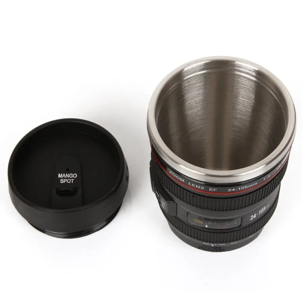 400 мл объектив камеры стильный термос чашка из нержавеющей стали кружка для кофе чая креативные чашки и кружки подарок кружка для путешествий термосы