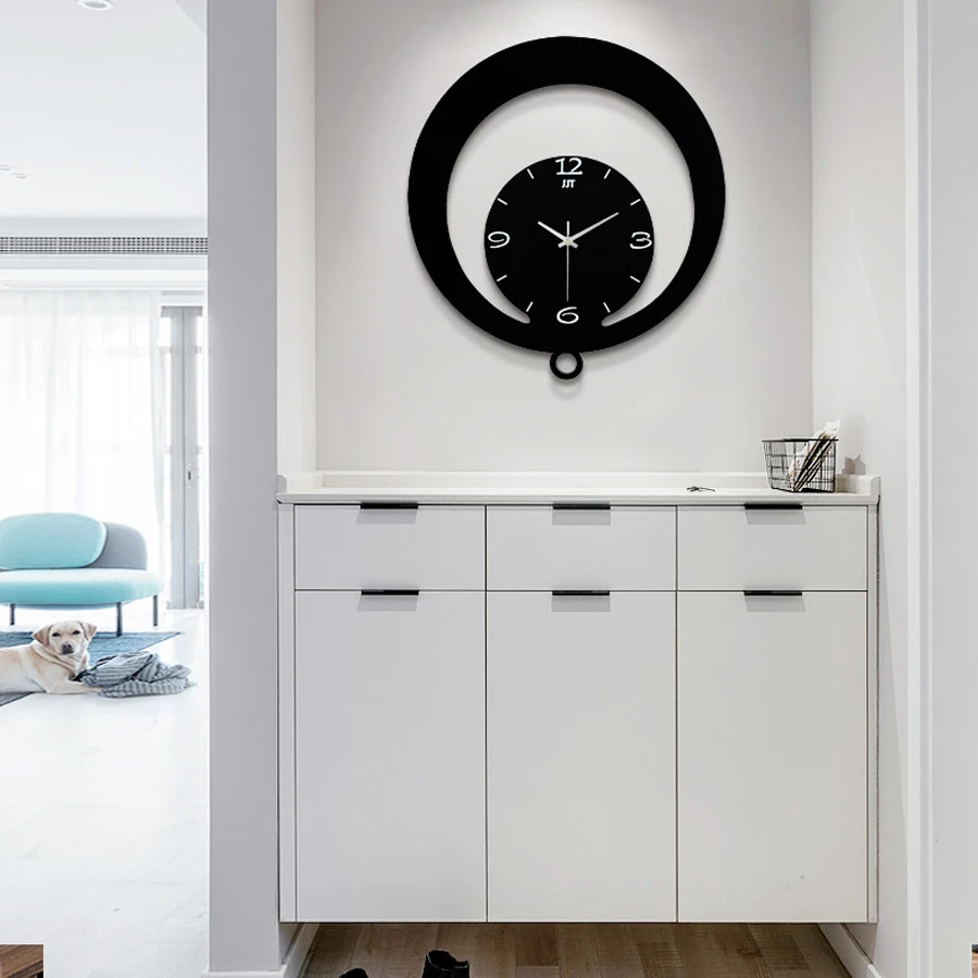 

Large Wooden Wall Clock Simple Modern Design for Living Room Creative Hanging Clocks Swing Wall Watch Home Decor Silent