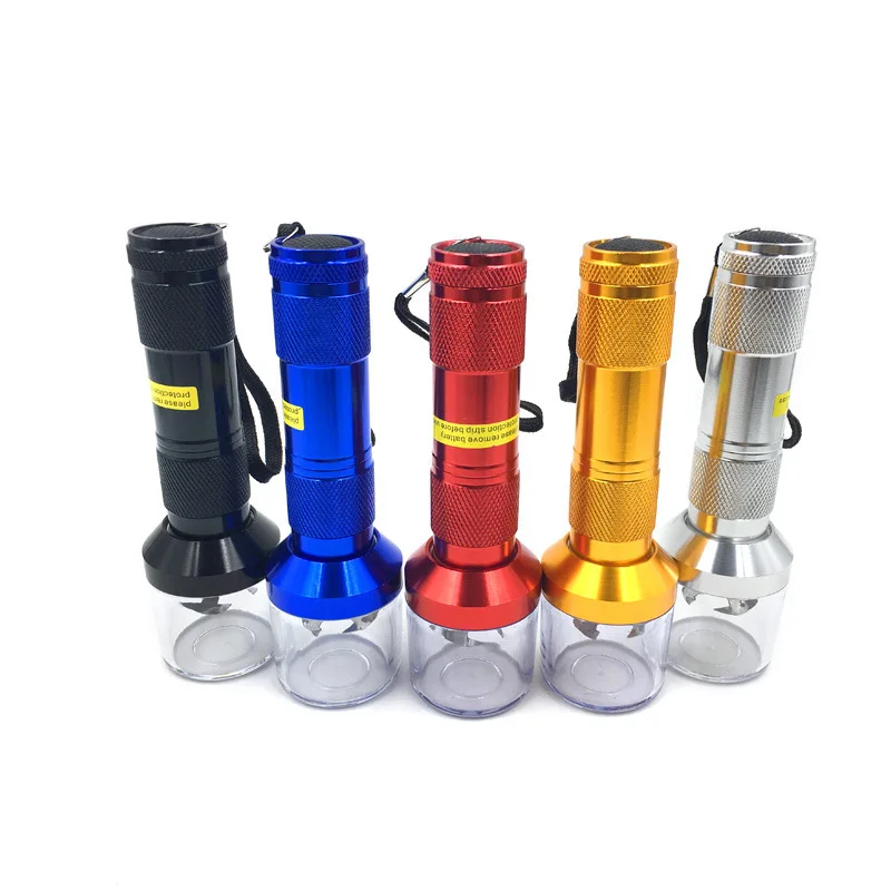 

Aluminum Tobacco Grinder Automatic Electric Dry Battery Flashlight Manual Roller Auxiliary Device Weed Herb Crusher