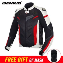 BENKIA Motorcycle Jacket Men Textile Motorbike Jacket Racing Riding Moto Jacket Armor Spring Summer Breathable Mesh Clothing