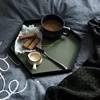 JINSERTA металлический лоток из искусственной кожи для хранения ювелирных изделий, витрина, ожерелье, кольцо, серьги, косметический лоток, креа... ► Фото 2/6