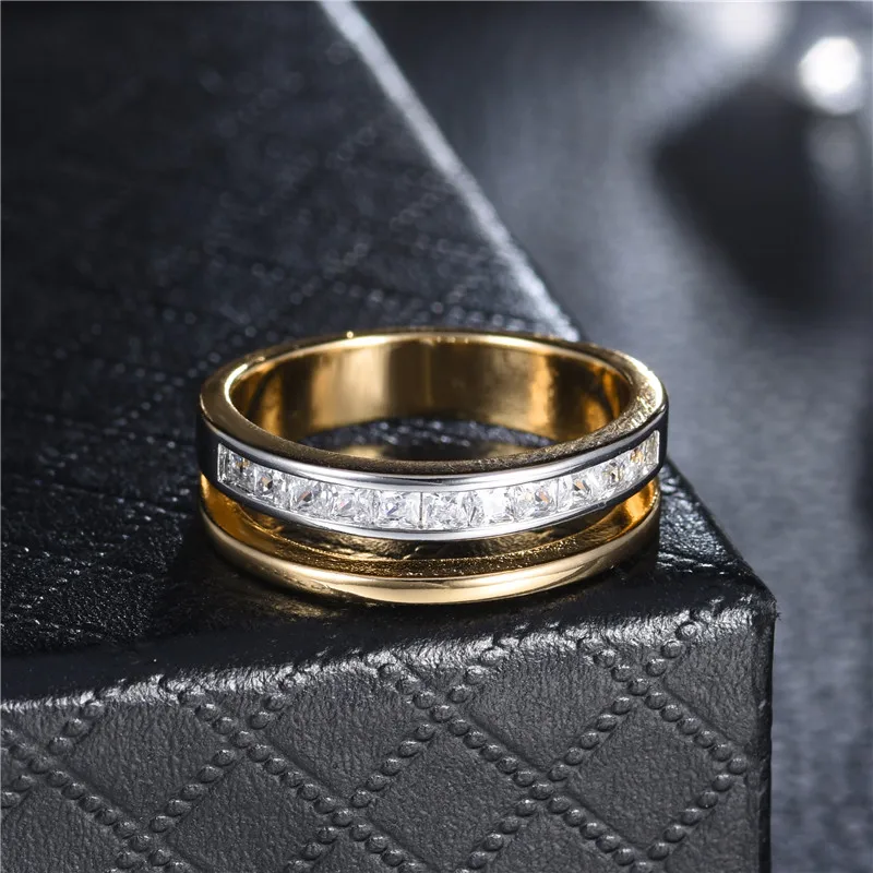 XIAGAO Новое поступление кубического циркония кристалл бесконечность кольца для женщин модные эффектные золотистого цвета кольцо свадьба подарок XGR671