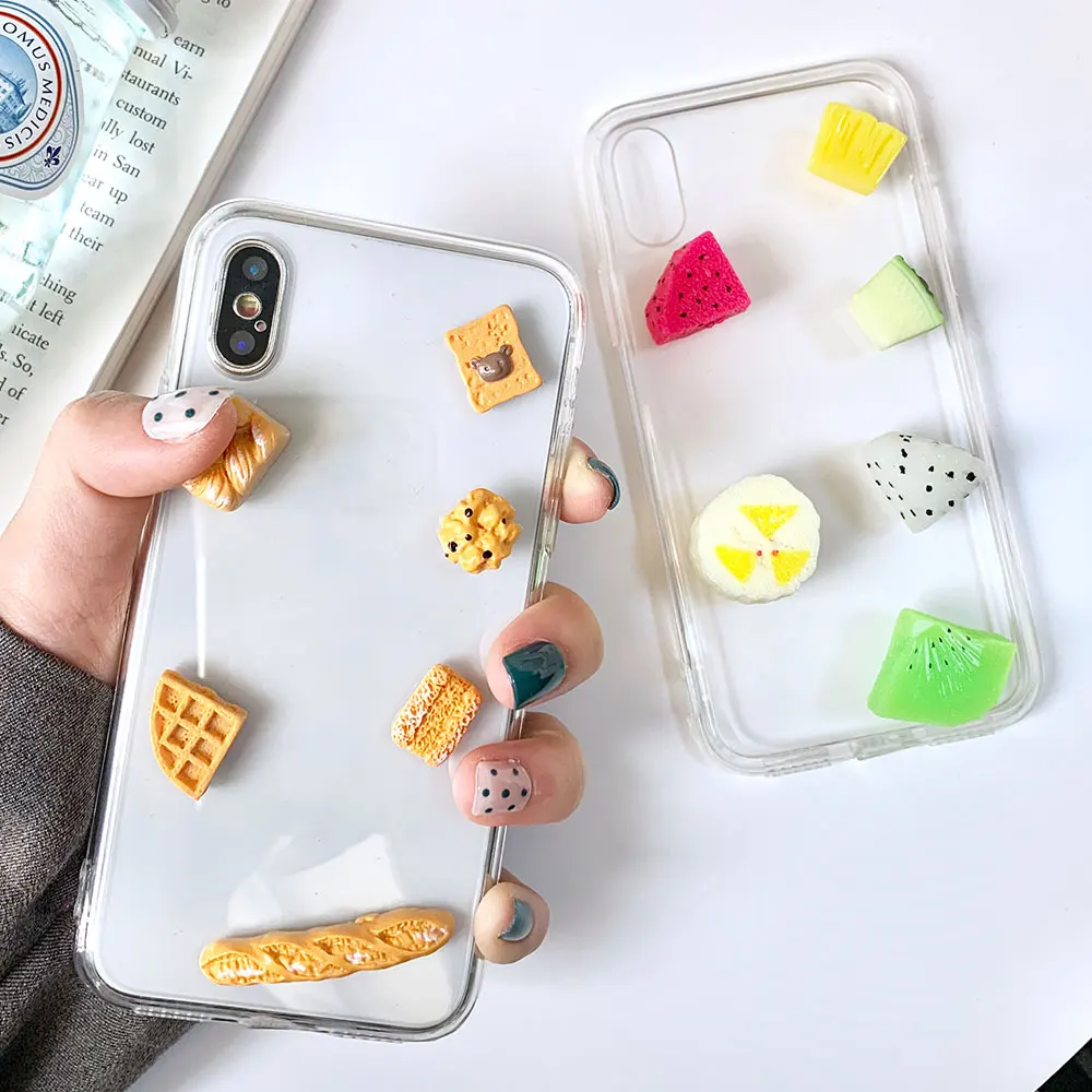 

Fruit Hard Pnone Case For iPhone X XS XR Xs Max 7 Plus 8 Plus Case For iPhone 6 6S Plus 6 Cases Three-dimensional Bread Cover