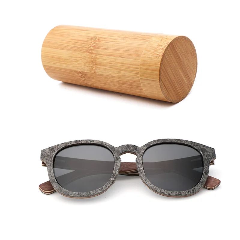 Новинка, мужские поляризованные солнцезащитные очки в стиле ретро, мужские солнцезащитные очки для путешествий, пляжные солнцезащитные очки с деревянной бамбуковой коробкой, подошва occhiali da - Цвет линз: bamboo box