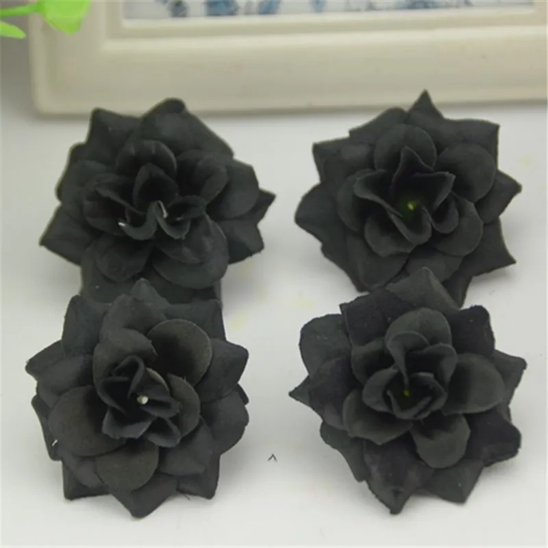 

50Pcs 4.5cm Mini Artificial Silk Rose Flower Heads For Wedding Decorative Handmade DIY Wreath Scrapbooking Garland Fake Flower